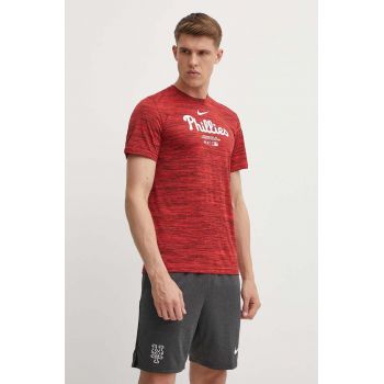 Nike tricou Philadelphia Phillies barbati, culoarea rosu, cu imprimeu