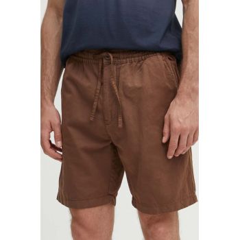 Pepe Jeans pantaloni scurti din in RELAXED LINEN SMART SHORTS culoarea maro, PM801093