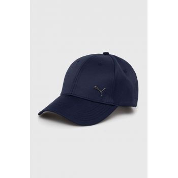 Puma șapcă de baseball pentru copii PUMA Metal Cat Cap Jr culoarea albastru marin, neted ieftina