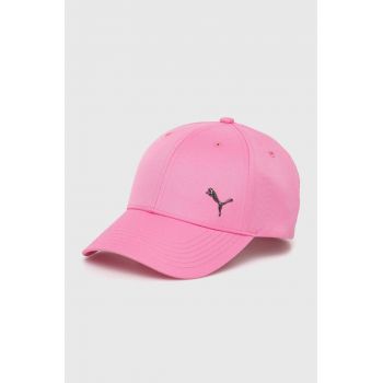 Puma șapcă de baseball pentru copii PUMA Metal Cat Cap Jr culoarea roz, neted de firma originala