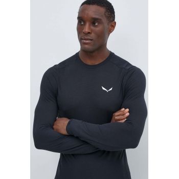 Salewa longsleeve sport Puez Dry culoarea negru, neted, 00-0000028864