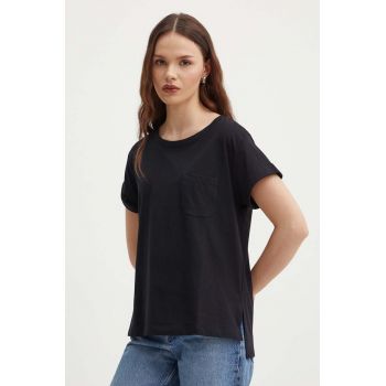 Sisley tricou din bumbac femei, culoarea negru ieftin