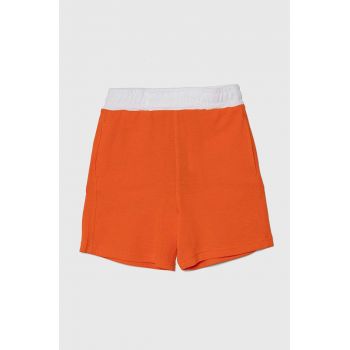 United Colors of Benetton pantaloni scurți din bumbac pentru copii culoarea portocaliu, talie reglabila
