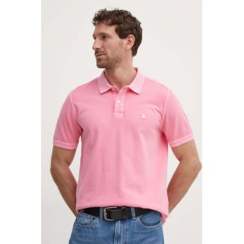 United Colors of Benetton polo de bumbac culoarea roz, neted ieftin