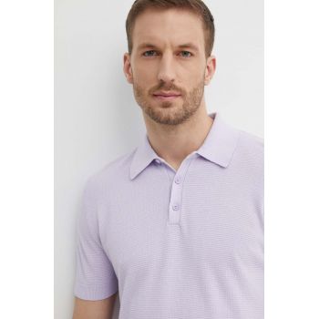 United Colors of Benetton polo de bumbac culoarea violet, neted ieftin