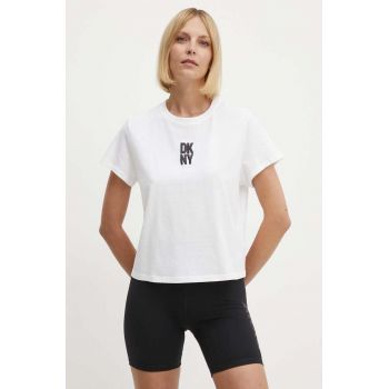 Dkny tricou din bumbac femei, culoarea alb, DP4T9699 ieftin