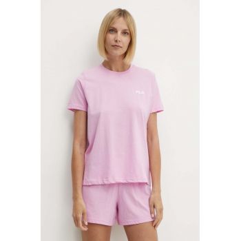 Fila pijamale de bumbac culoarea roz, bumbac, FPS4176 ieftine