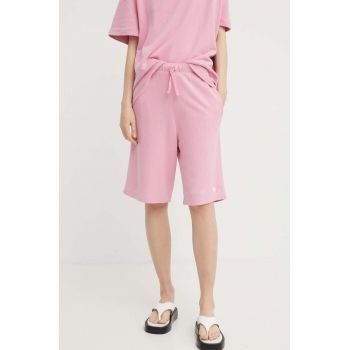 IRO pantaloni scurti femei, culoarea roz, neted, high waist de firma originali