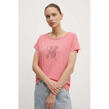 Marc O'Polo tricou din bumbac femei, culoarea roz, 404206751431