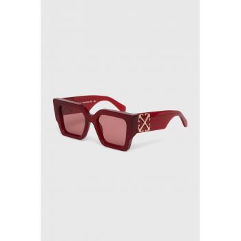 Off-White ochelari de soare femei, culoarea bordo, OERI128_552828