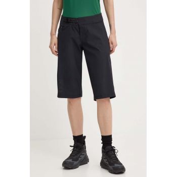 Picture pantaloni scurți outdoor Vellir Long culoarea negru, neted, medium waist, WSH080