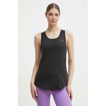 Puma top de yoga Studio Foundation culoarea negru, 524844