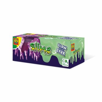 Slime colorat fluorescent cu sclipici pentru copii , 2 culori set (2x120 gr.)