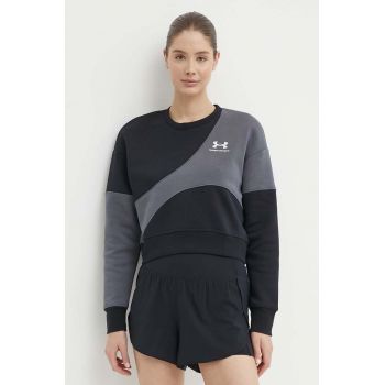 Under Armour bluză trening Essential culoarea negru, modelator