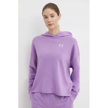 Under Armour hanorac de antrenament Rival culoarea violet, cu glugă, neted