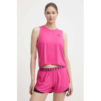 Under Armour top de antrenament Rush Energy culoarea roz