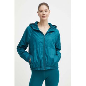 Under Armour windbreaker Rival culoarea verde, de tranzitie