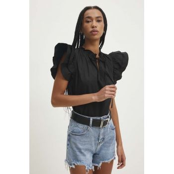 Answear Lab bluza din bumbac femei, culoarea negru, neted
