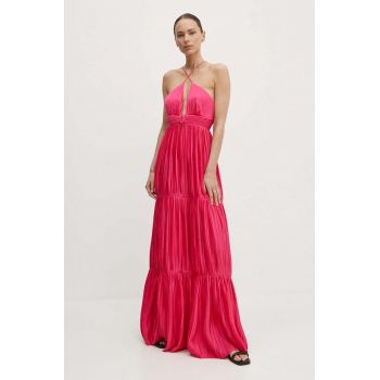 BA&SH rochie WASTA culoarea roz, maxi, evazati, 1E24WAST