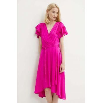 Dkny rochie culoarea roz, midi, evazati, DD4AQ571