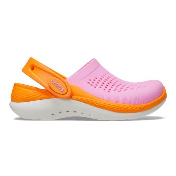 Saboți Crocs LiteRide 360 Clog Toddlers Roz - Taffy Pink/Orange Zing
