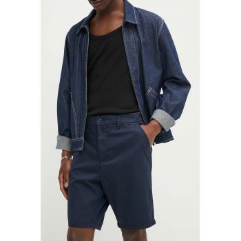 Solid pantaloni scurti barbati, culoarea albastru marin de firma originali