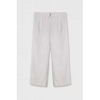 Abercrombie & Fitch pantaloni de in pentru copii culoarea alb, neted de firma originali