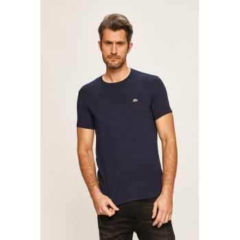 Lacoste tricou din bumbac culoarea bleumarin, uni TH2038-166 de firma original