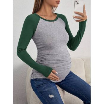 Bluza Maternity cu maneca lunga, verde