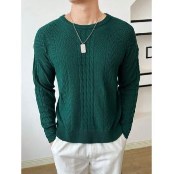 Pulover tricotat, verde de firma original