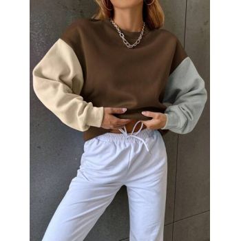 Hanorac basic, cu model, multicolor, dama, Shein