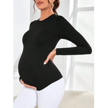 Bluza cu maneca lunga, Maternity, negru, dama, Shein