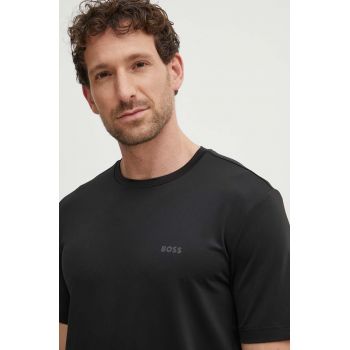 Boss Green tricou barbati, culoarea negru, neted, 50522120