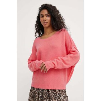 American Vintage pulover din amestec de lana femei, culoarea roz, light de firma original