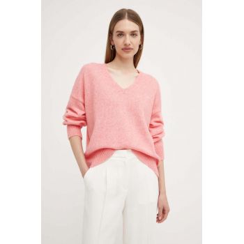 Boss Orange pulover de lana femei, culoarea roz