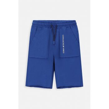 Coccodrillo pantaloni scurți din bumbac pentru copii culoarea albastru marin