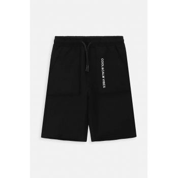 Coccodrillo pantaloni scurți din bumbac pentru copii culoarea negru