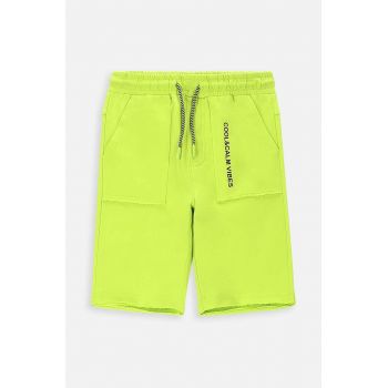 Coccodrillo pantaloni scurți din bumbac pentru copii culoarea verde