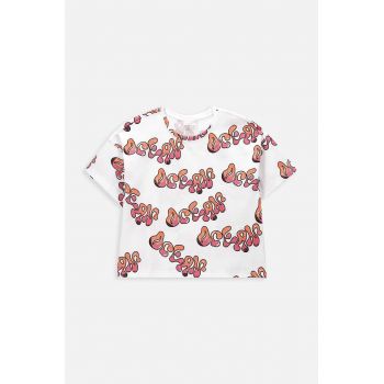 Coccodrillo tricou de bumbac pentru copii culoarea alb