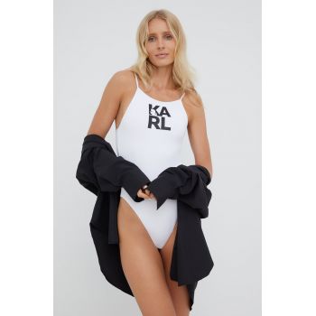 Karl Lagerfeld costum de baie dintr-o bucată culoarea alb, cupa moale