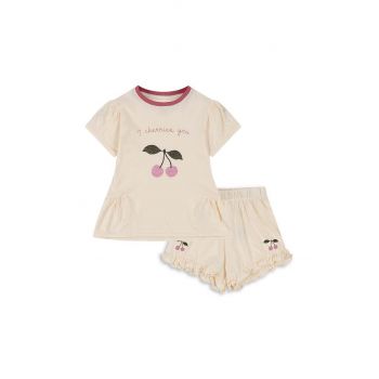 Konges Sløjd pijamale de bumbac pentru copii culoarea roz, cu imprimeu