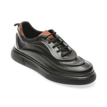 Pantofi casual EPICA negri, 216710, din piele naturala