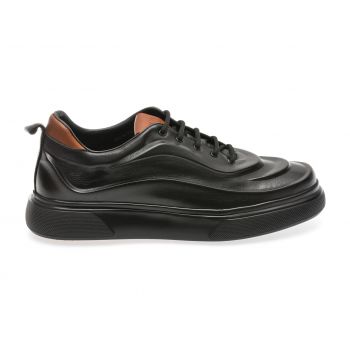Pantofi casual EPICA negri, 216710, din piele naturala de firma originali