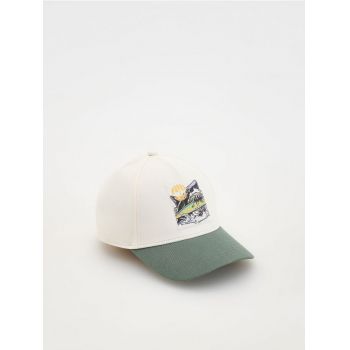 Reserved - Șapcă de baseball din bumbac - crem ieftine
