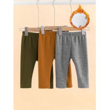 Set 3 perechi de pantaloni, cu talie inalta, multicolor, fete, Shein de firma originali