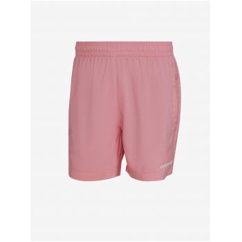 Pantaloni scurti de baie cu logo si buzunare, roz, barbati, Adidas ieftin