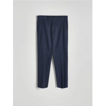 Reserved - Pantaloni clasici cu adaos de in - bleumarin