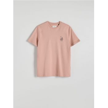 Reserved - Tricou regular cu imprimeu - roz-pudră de firma original