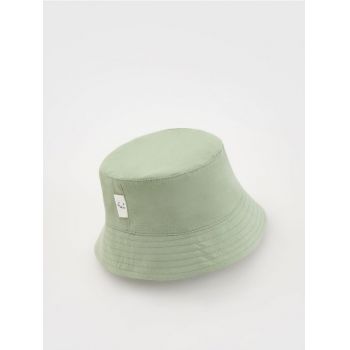 Reserved - Pălărie cu conținut ridicat de in - verde-pal