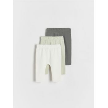 Reserved - Set de 3 perechi de pantaloni cu conținut ridicat de bumbac - gri-închis